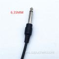 Cable de extensión del cable de audio de enchufe masculino de 6.35 mm